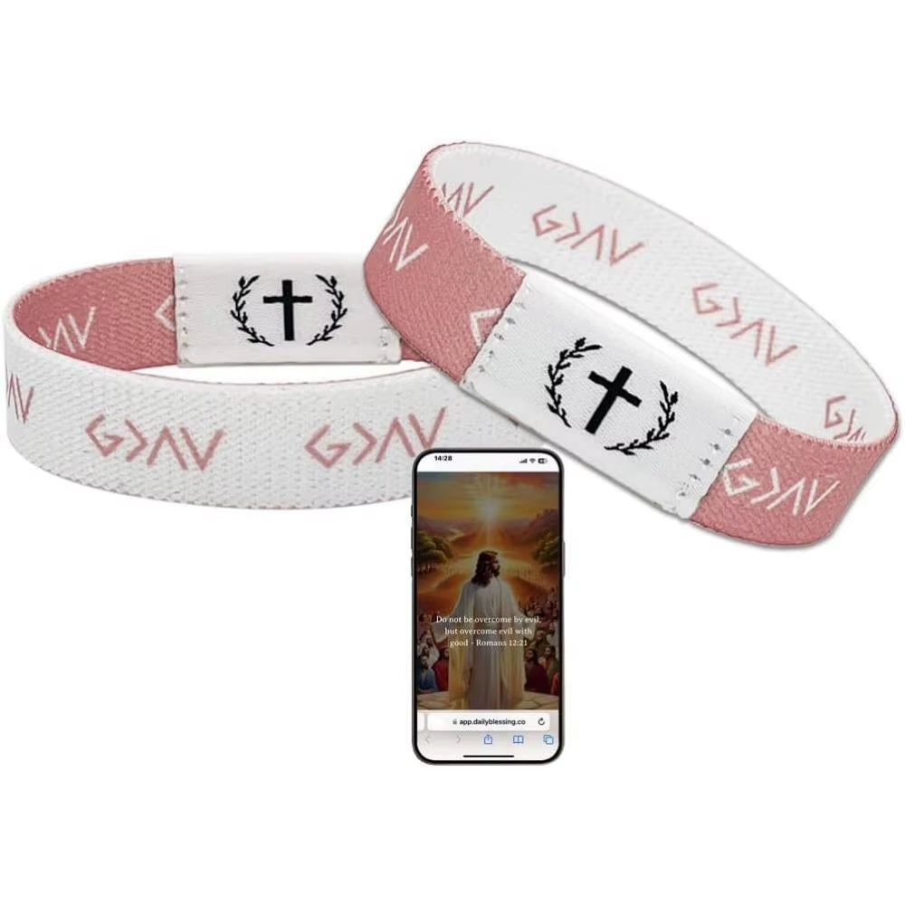 Wearable Bible Bracelet Religious Bracelets Christian Daily Bible Verse Bracelet Inspirational Bible Verse Religious with NFC